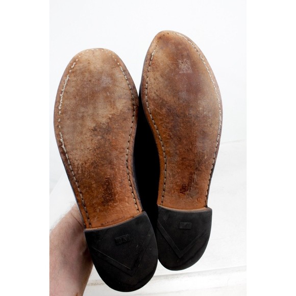 Allen Edmonds Newcastle Men\'s Black W/Brown Leather Slip On Loafers Size 11.5 B